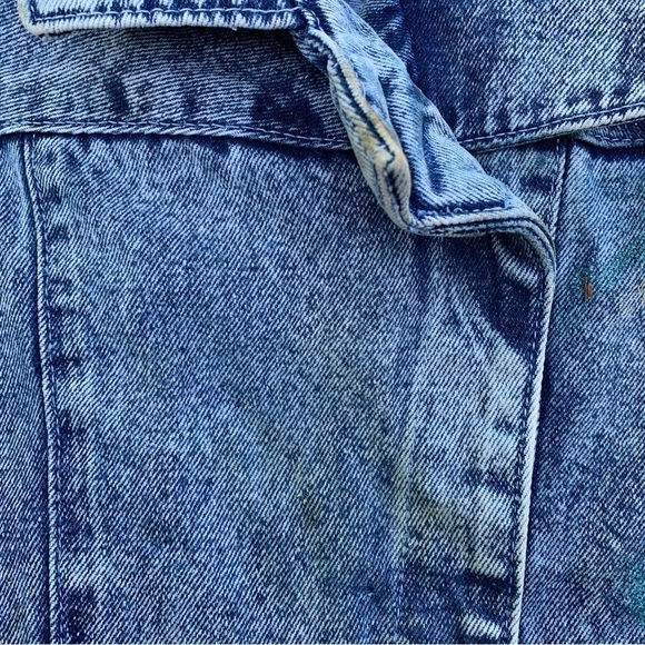Vintage Denim Blue Jean Jacket Floral 80s Women’s Size Large - Picture 7 of 12